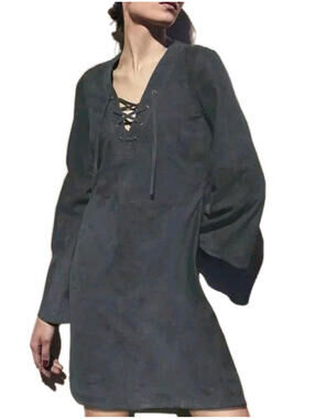 AS by DF Canyon Suede Women's Dress Slate Gray Size XS RETAILED $429  NWT!
